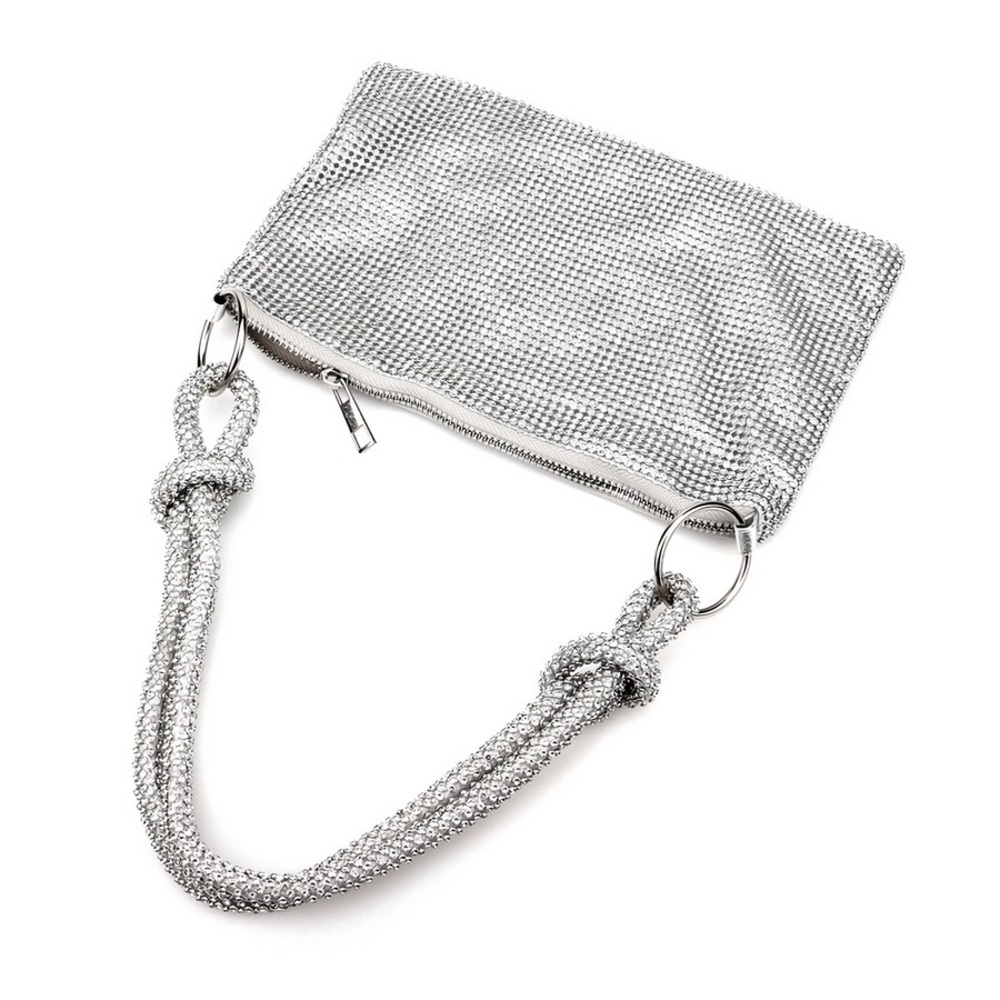 Dani Silver Rhinestone Mini Shoulder Bag - Picture 5 of 14